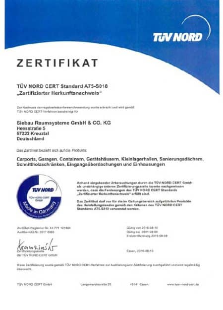 Tüv Zertifikat Made in Germany
