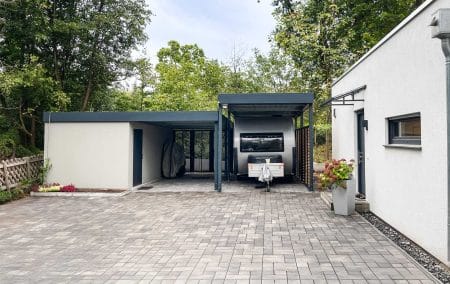 Carport für Wohnwagen als Anbaucarport