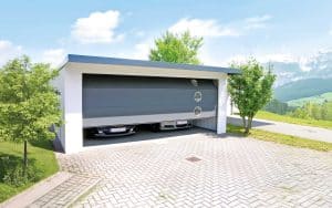 Fertiggarage Metall als Doppelgarage