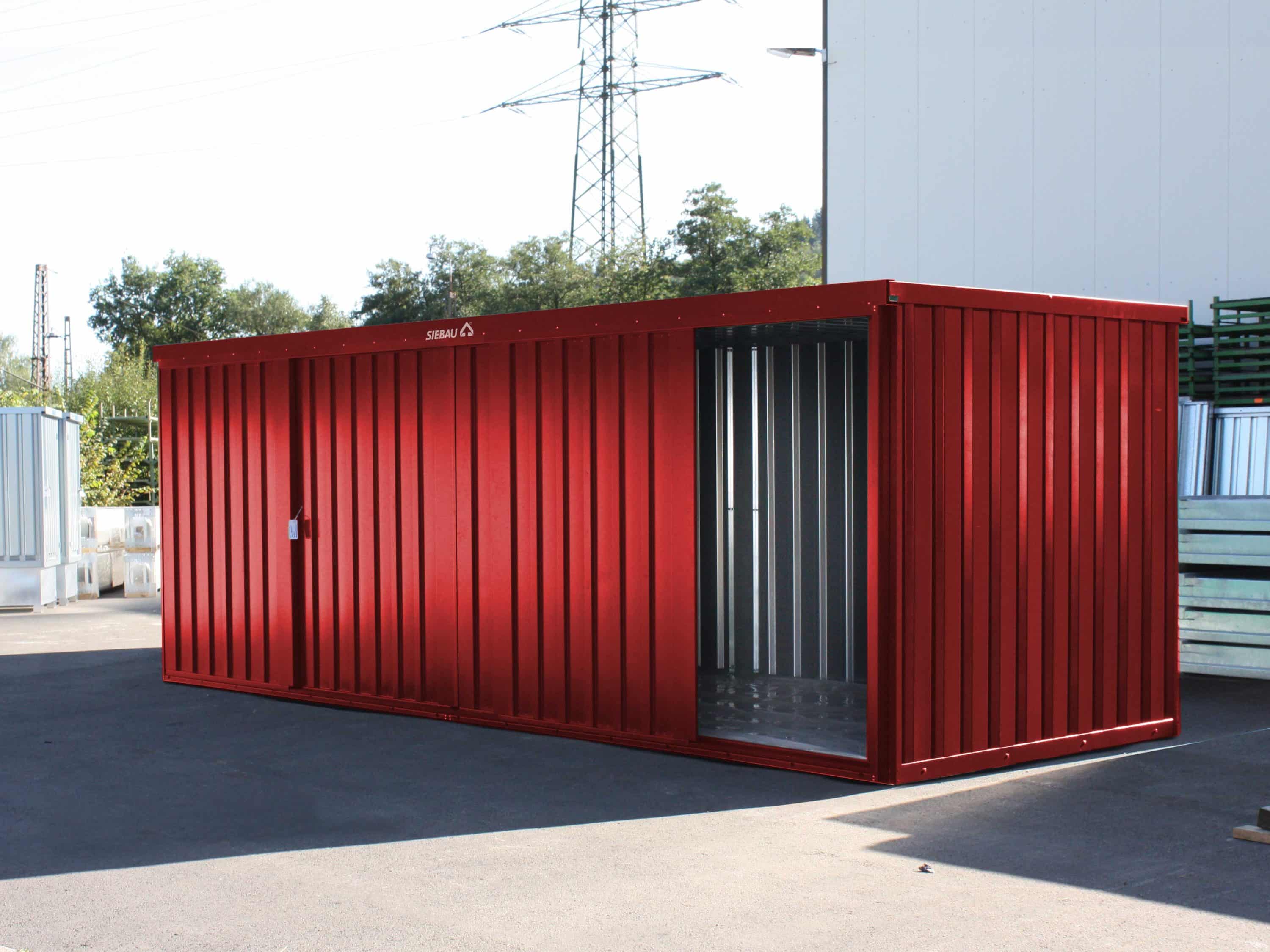 Materialcontainer mit roter Pulverbeschichtung